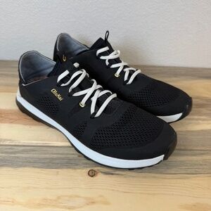 OluKai Huia Sneakers Women's Black Size 9.5 Mesh Drop In Heel to Slide In